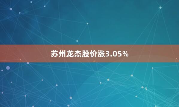 苏州龙杰股价涨3.05%