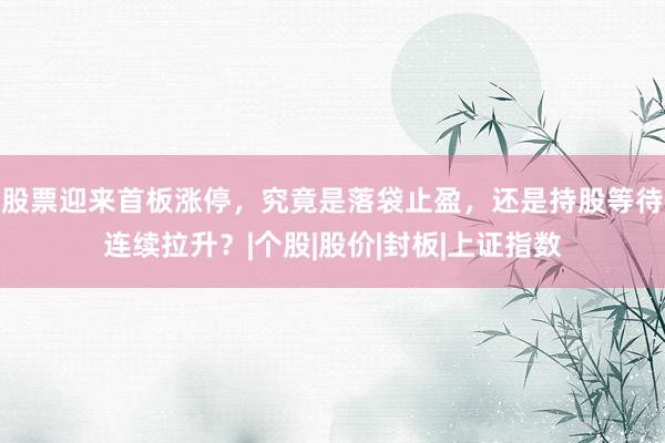 股票迎来首板涨停，究竟是落袋止盈，还是持股等待连续拉升？|个股|股价|封板|上证指数