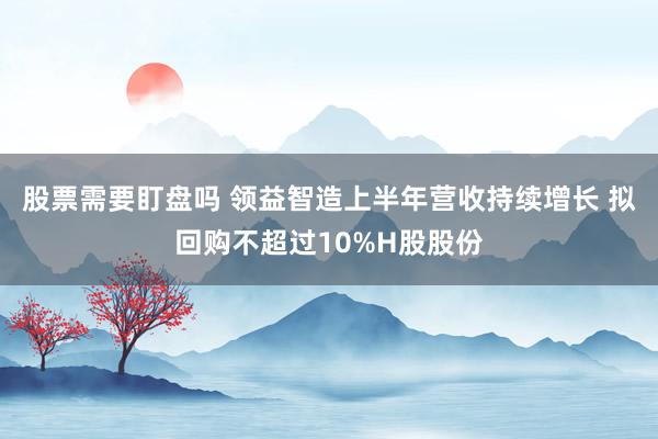 股票需要盯盘吗 领益智造上半年营收持续增长 拟回购不超过10%H股股份