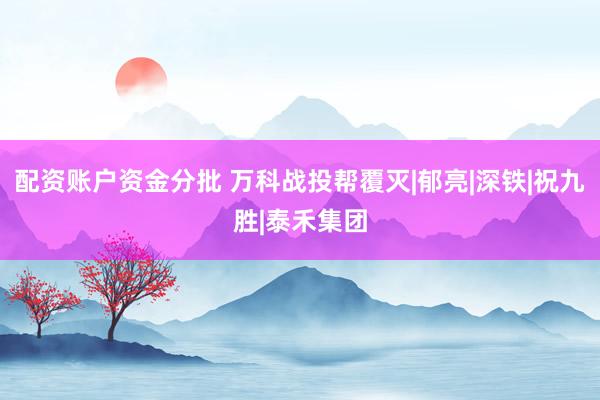 配资账户资金分批 万科战投帮覆灭|郁亮|深铁|祝九胜|泰禾集团