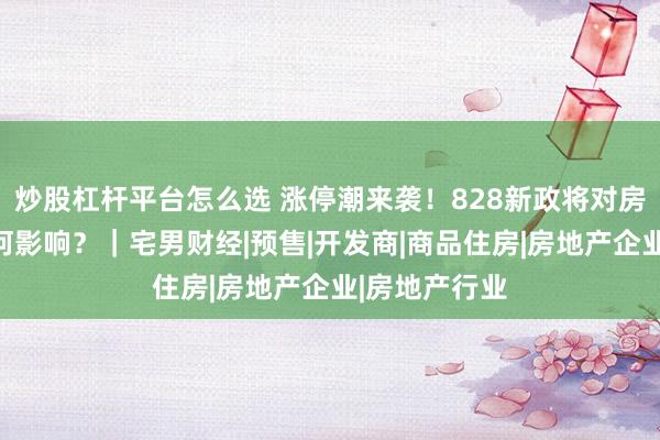 炒股杠杆平台怎么选 涨停潮来袭！828新政将对房地产板块有何影响？｜宅男财经|预售|开发商|商品住房|房地产企业|房地产行业