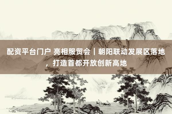 配资平台门户 亮相服贸会｜朝阳联动发展区落地，打造首都开放创新高地