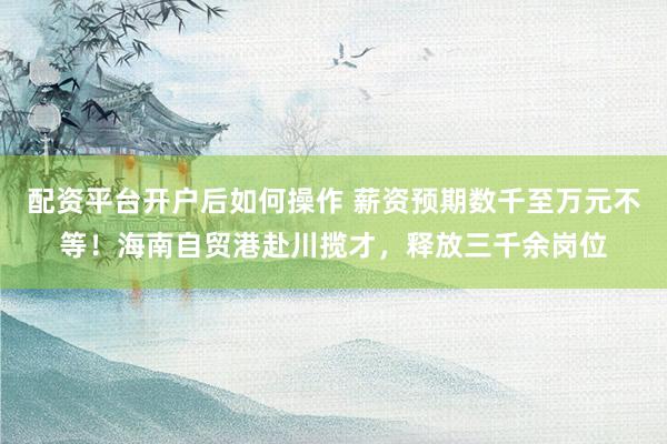 配资平台开户后如何操作 薪资预期数千至万元不等！海南自贸港赴川揽才，释放三千余岗位