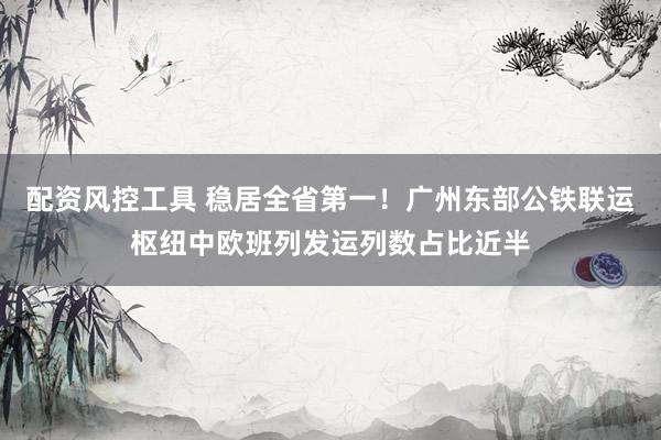 配资风控工具 稳居全省第一！广州东部公铁联运枢纽中欧班列发运列数占比近半